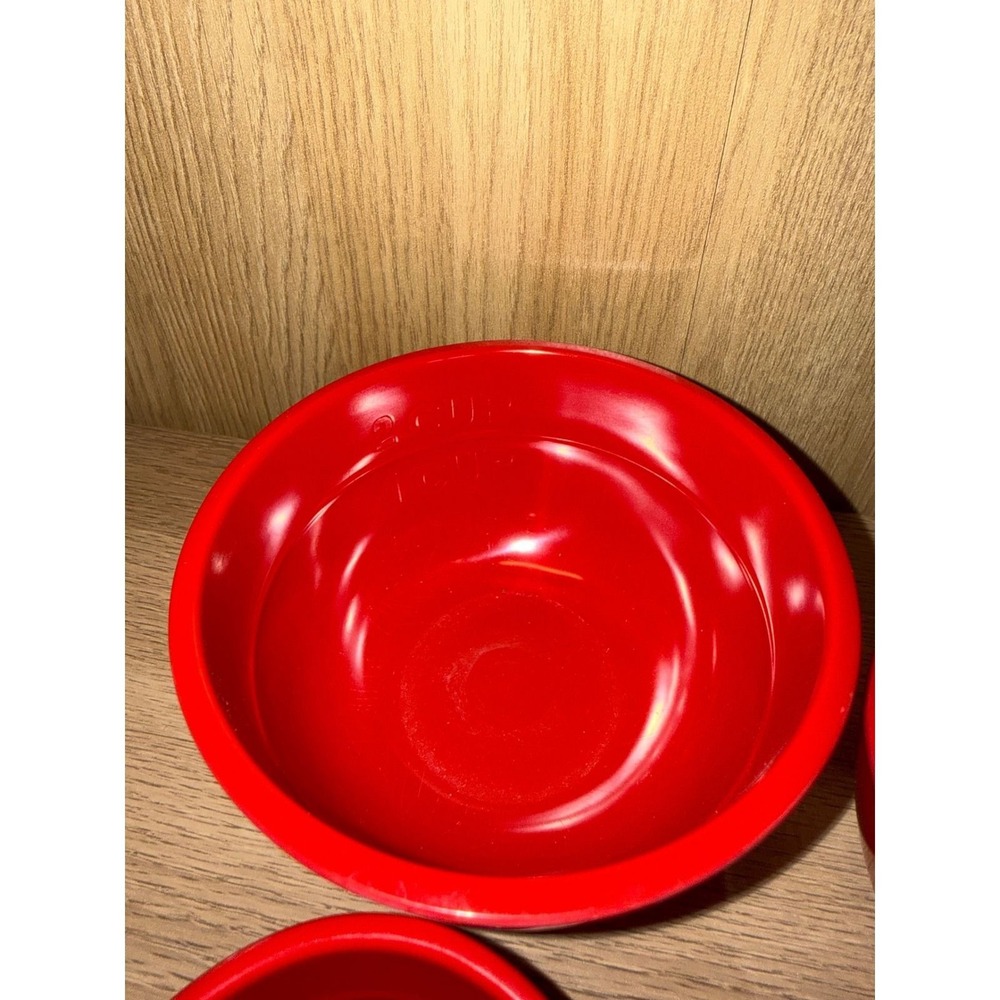 Sur La Table Red Melamine Nesting Prep Bowls Set of 4 Measuring Bowls - Picture 5 of 5